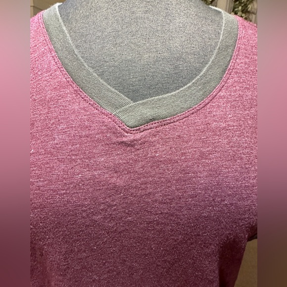 Vans‎ Cotton T Shirt Dress Short Sleeve  Size Medium Plum with Gray Trim - Picture 6 of 10